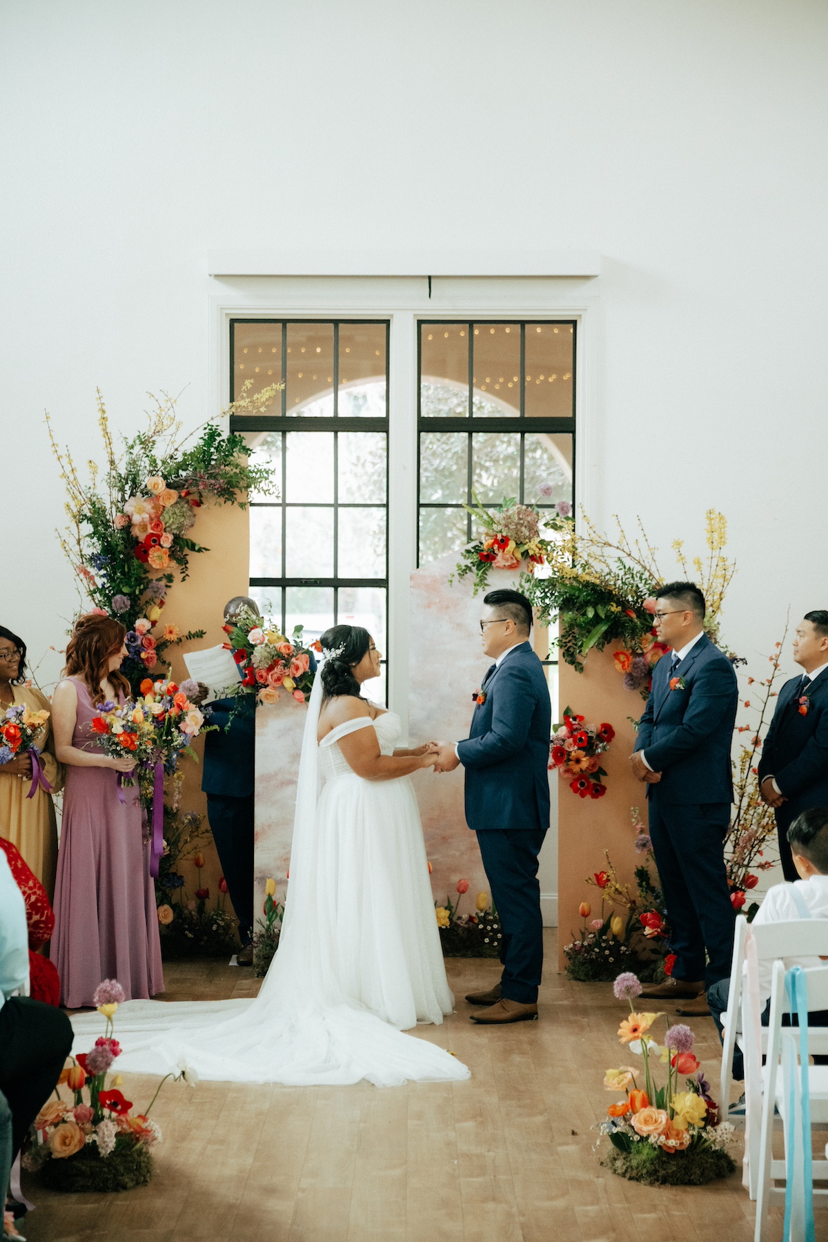 rainbow bridesmaid dresses