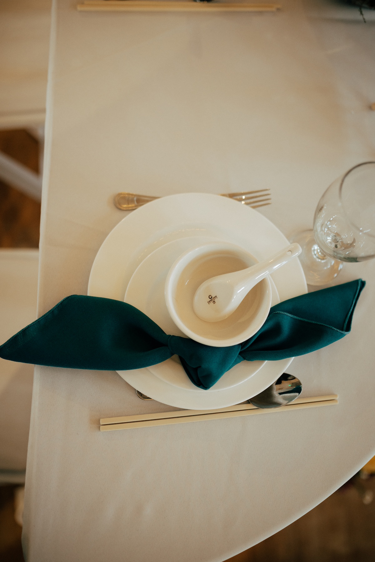 teal napkins