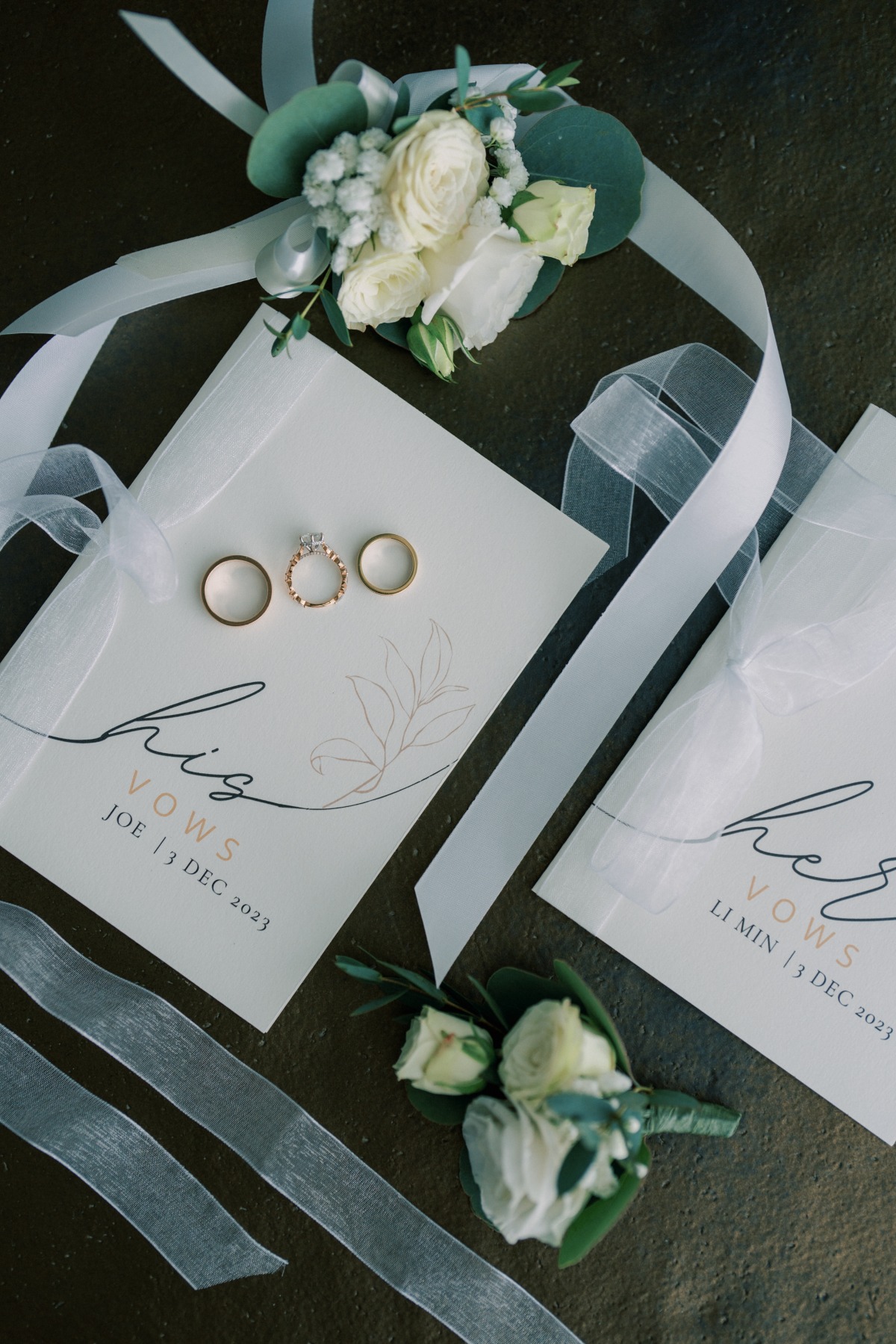 his and hers custom vow books for wedding