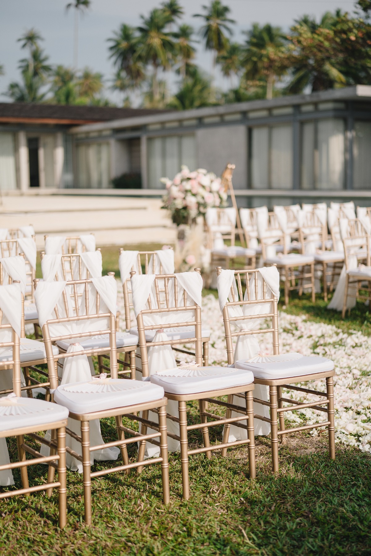 white drapery for chairs