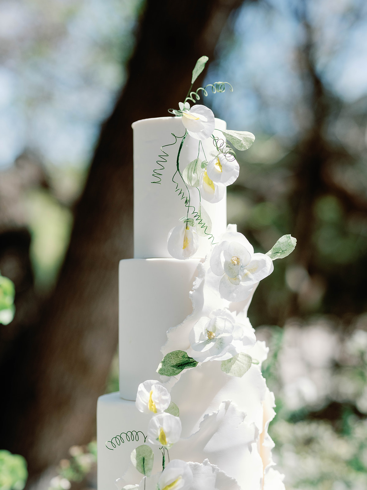 modern white wedding cake