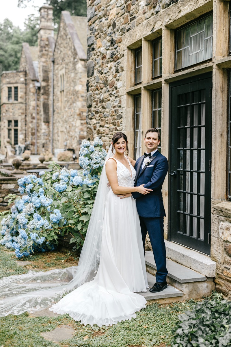 blue and white wedding