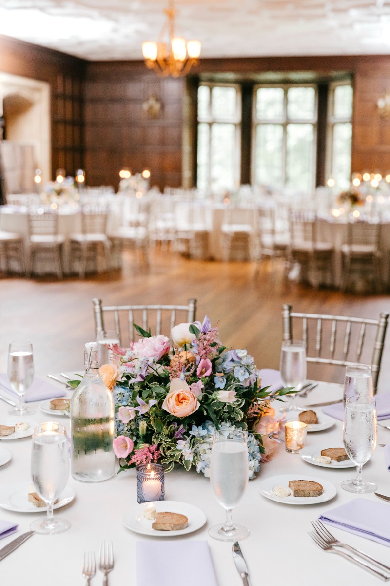 muted rainbow centerpieces