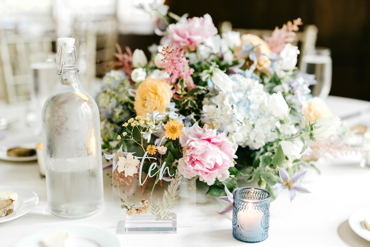 pressed flower table numbers