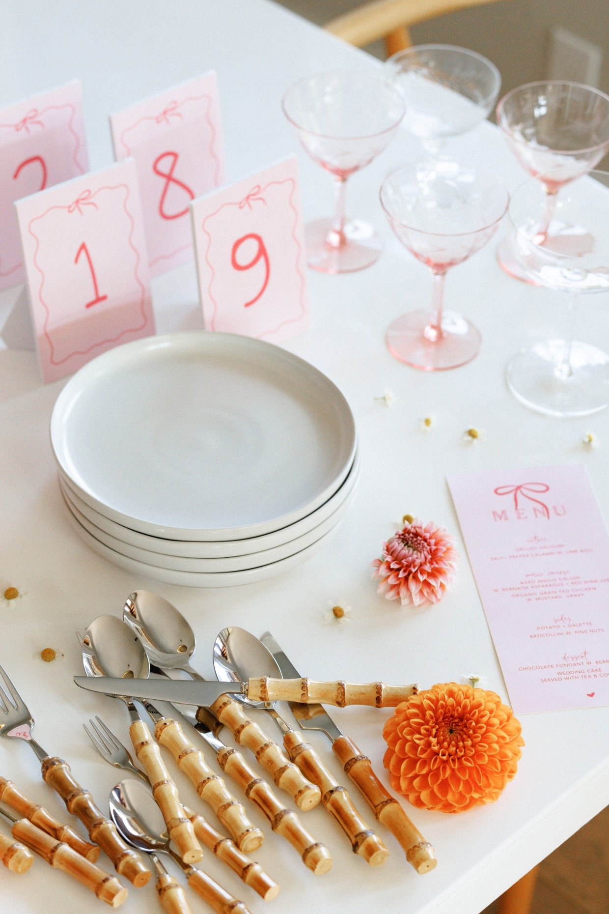 custom pink and red wedding table numbers from fedex office