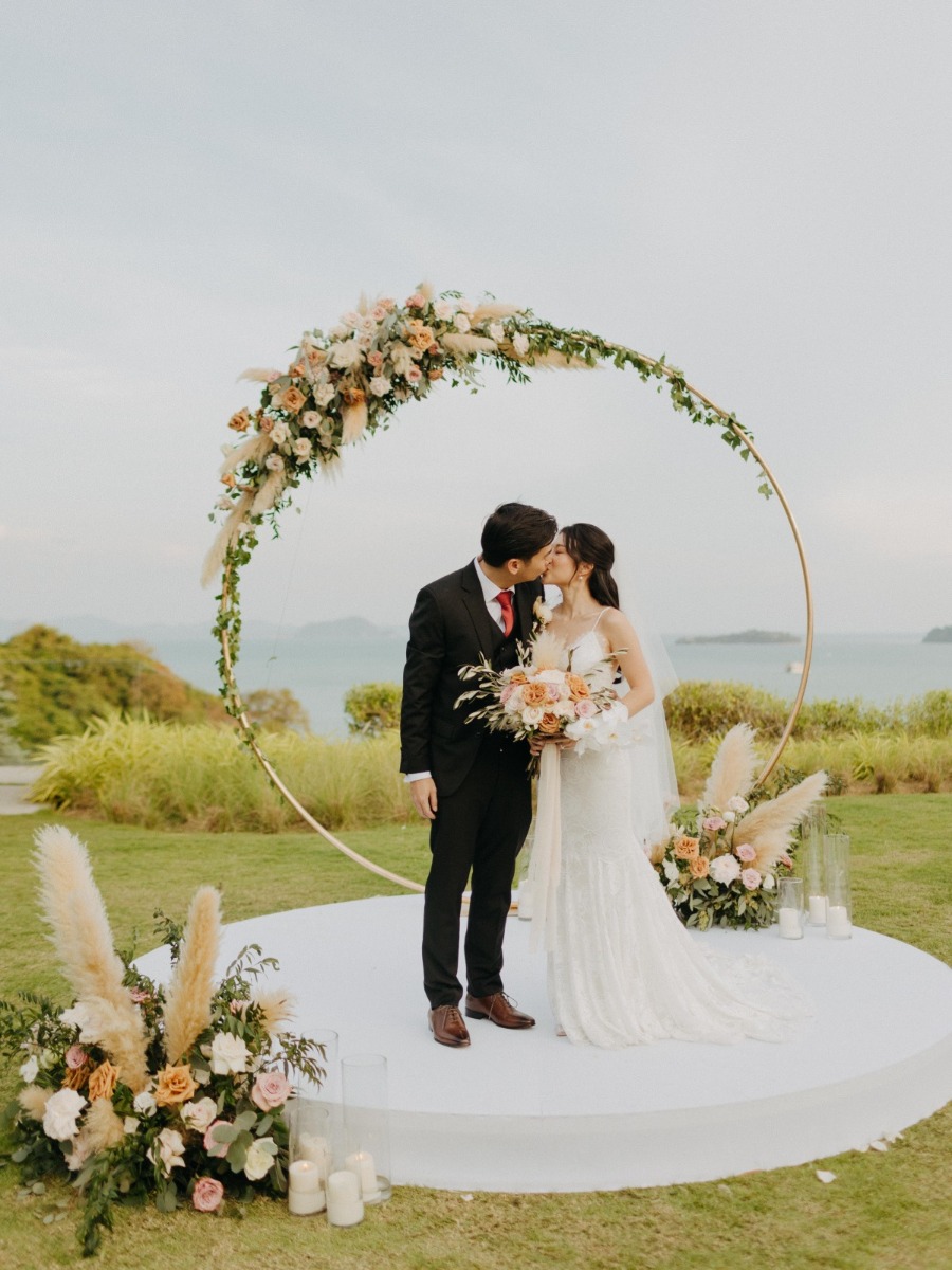 A terracotta boho wedding in Phuket with to-die-for disco details