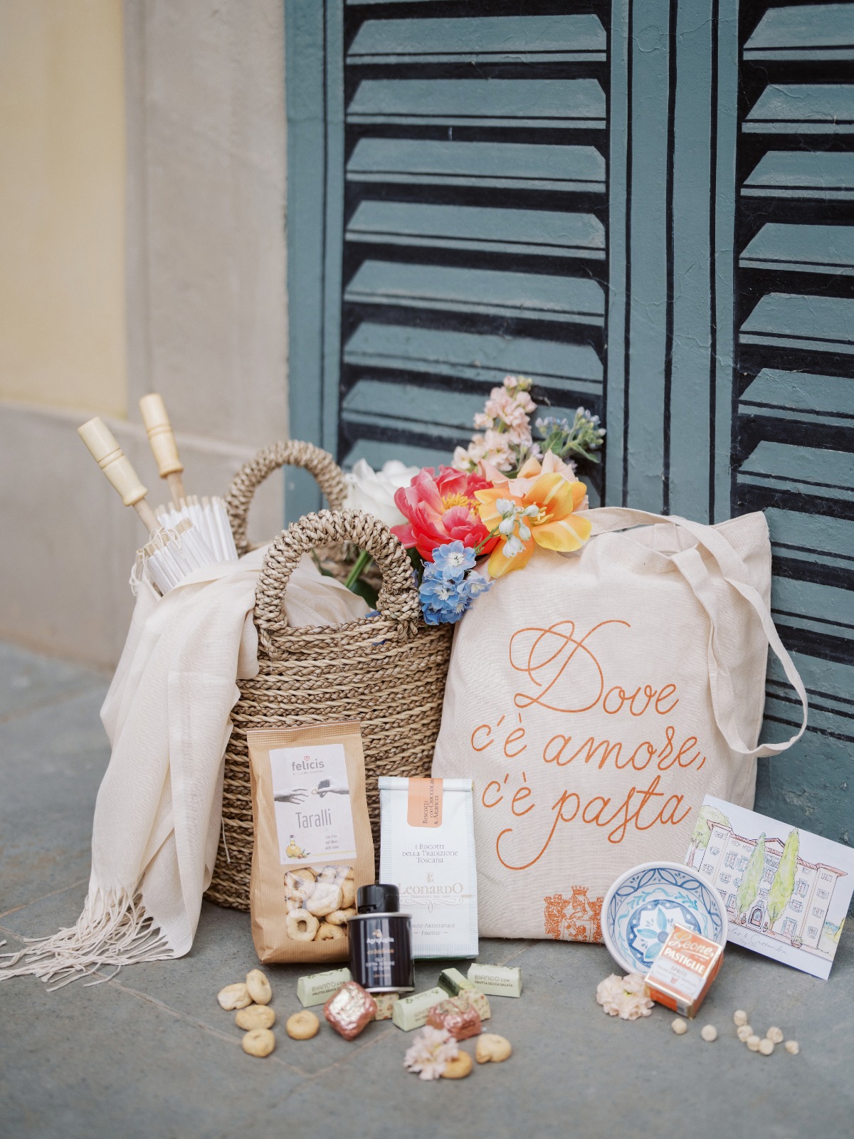 tuscan welcome bag ideas for wedding