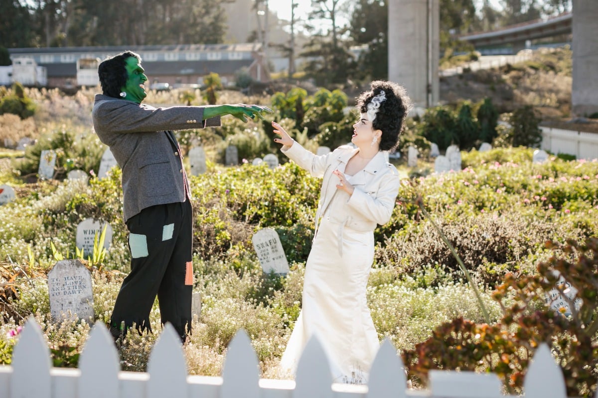 pet cemetery wedding portraits