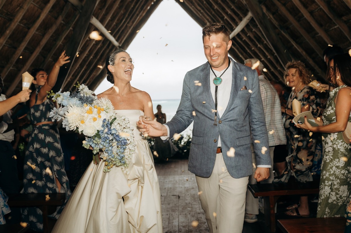 blue suit jacket with bolo tie