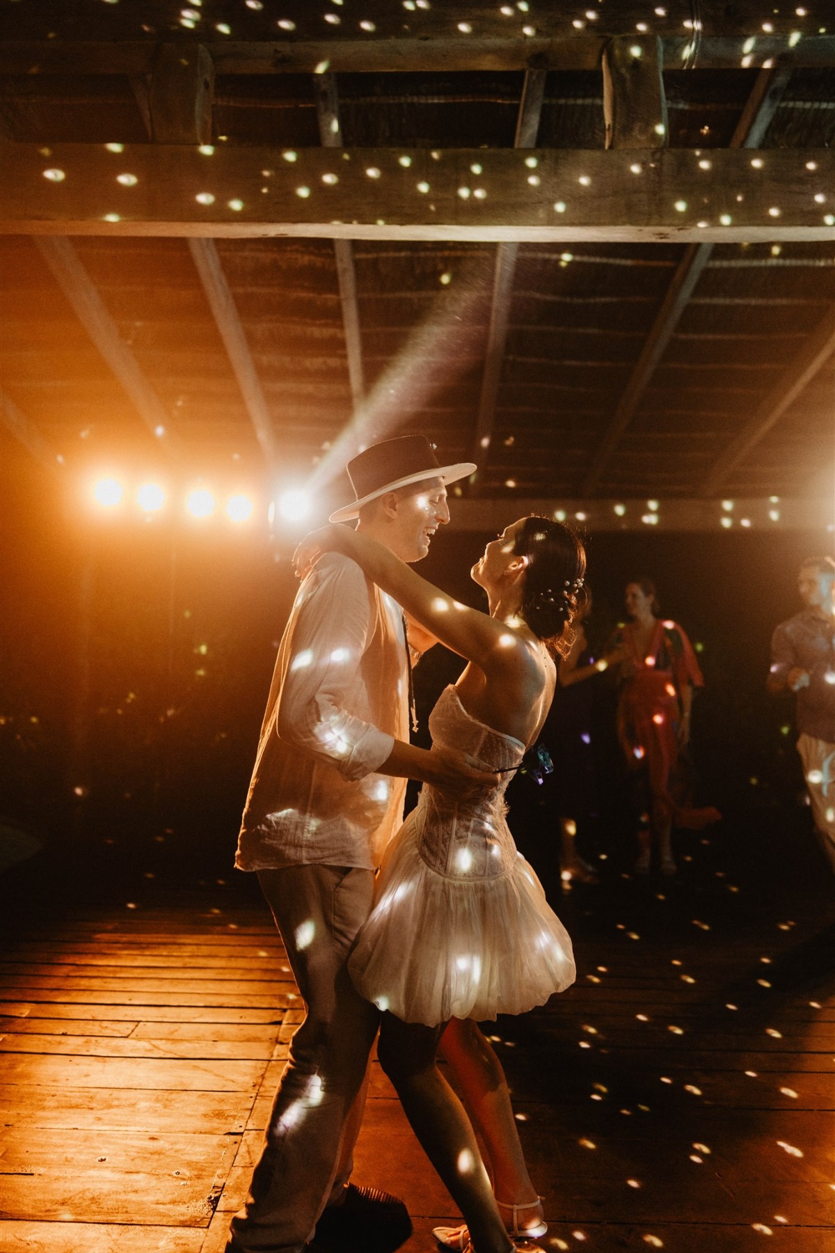 polka dot reception dress