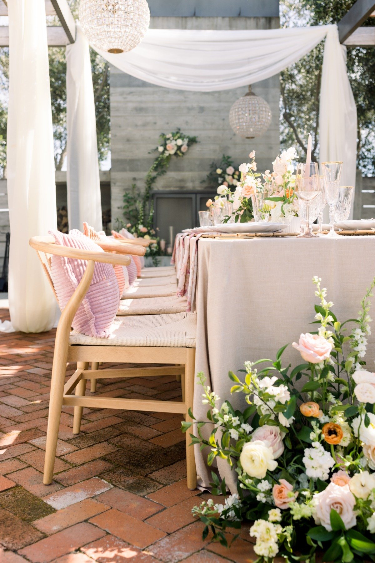 wood chairs with pillows