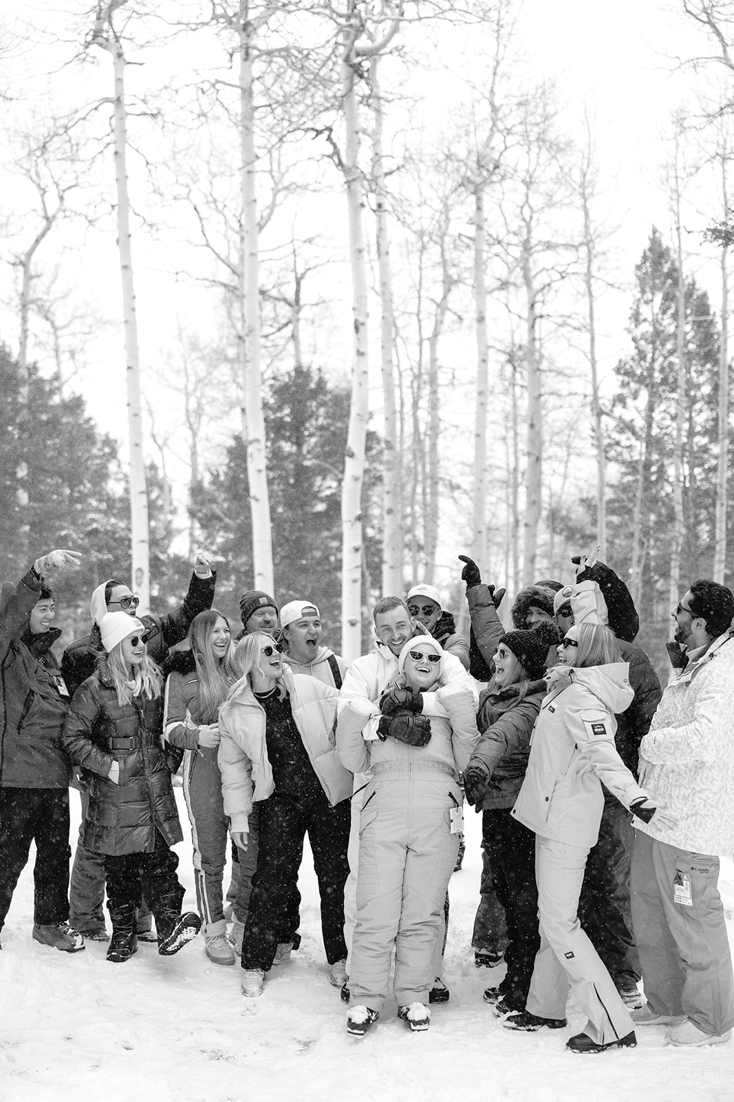 wedding party ski trip