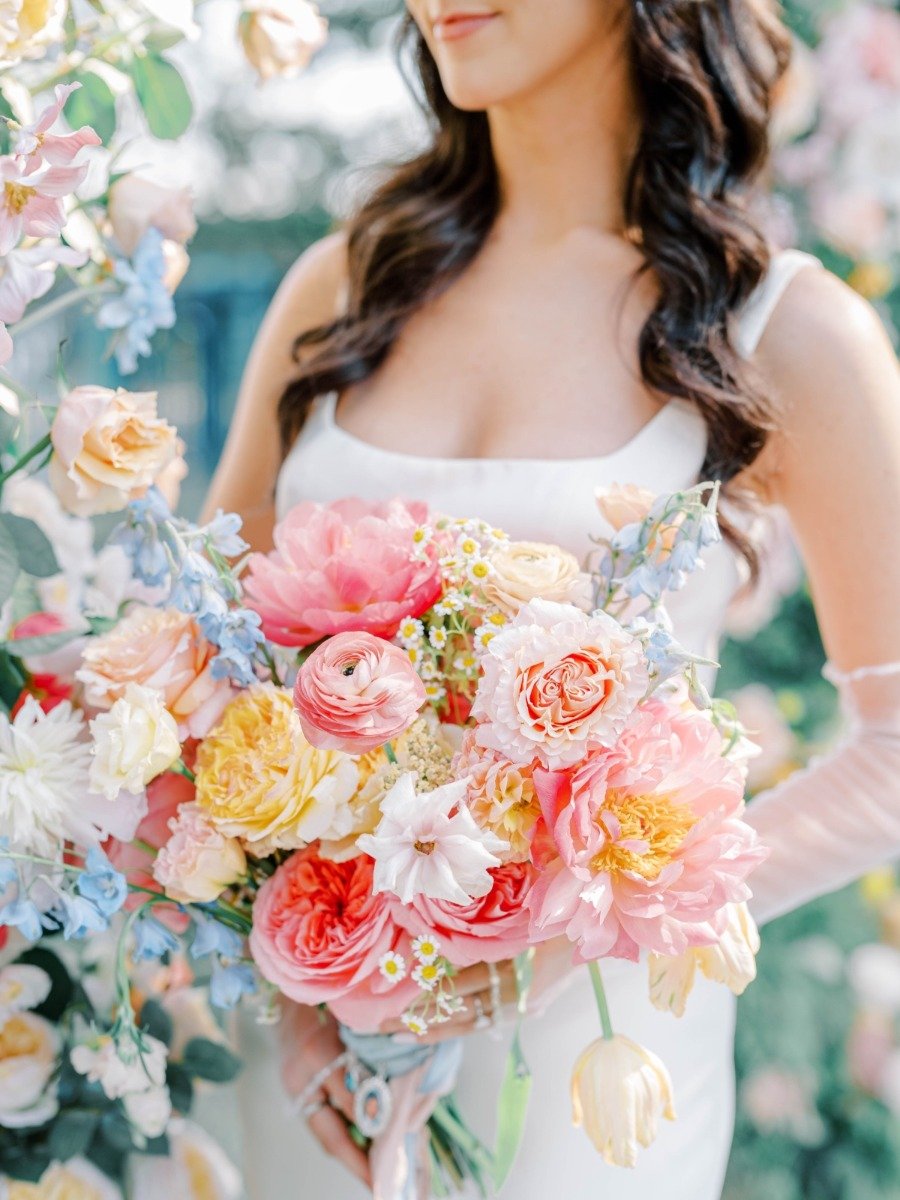 A colorful garden wedding at glen foerd under a strawberry moon