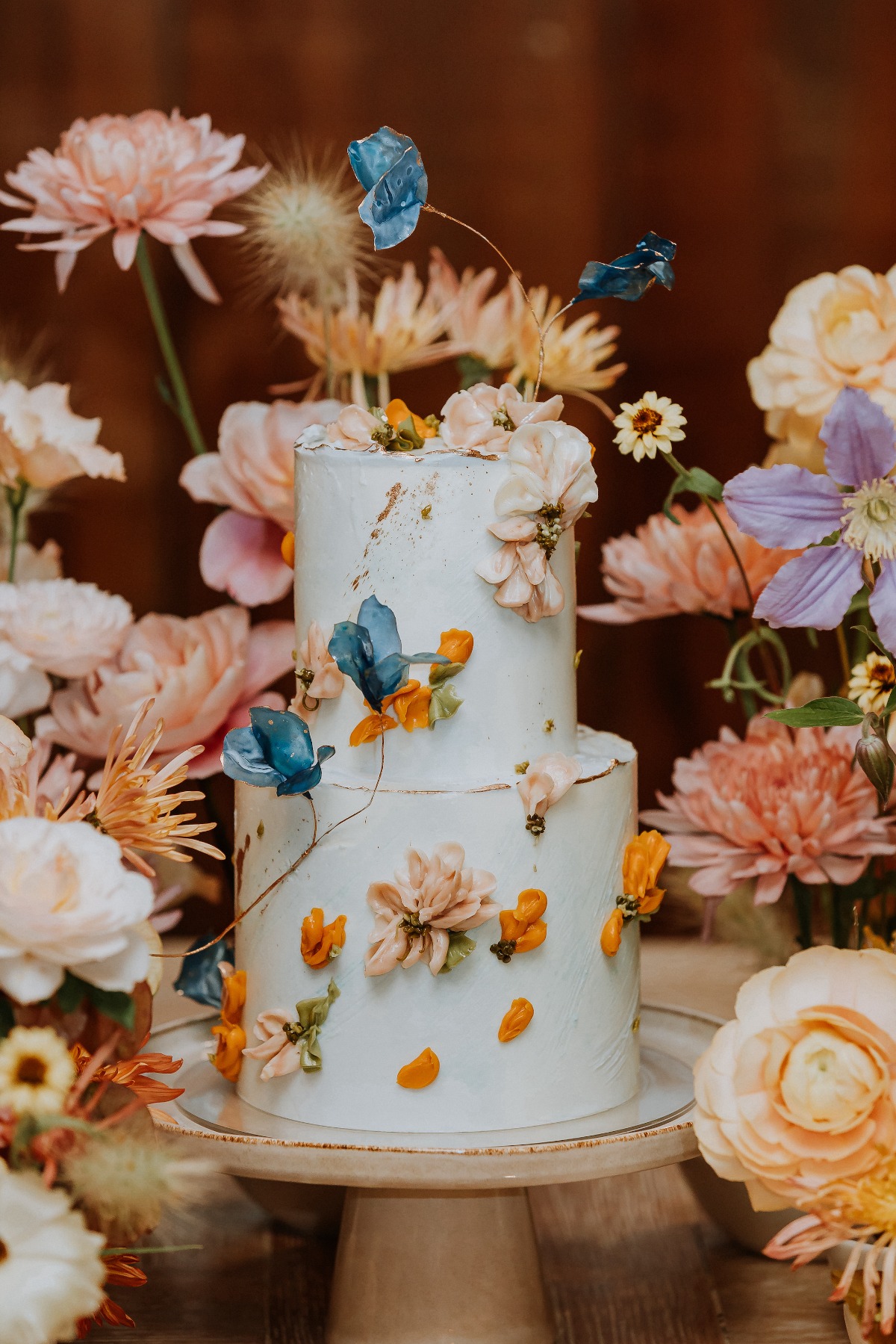 floral wedding cake