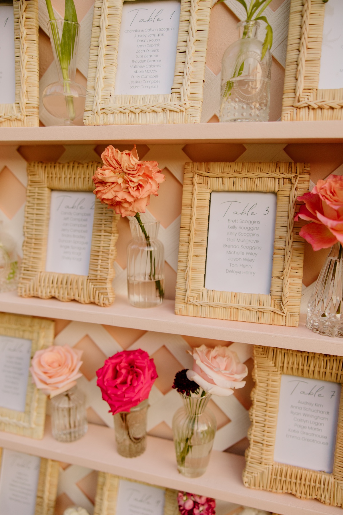 wicker frame seating chart