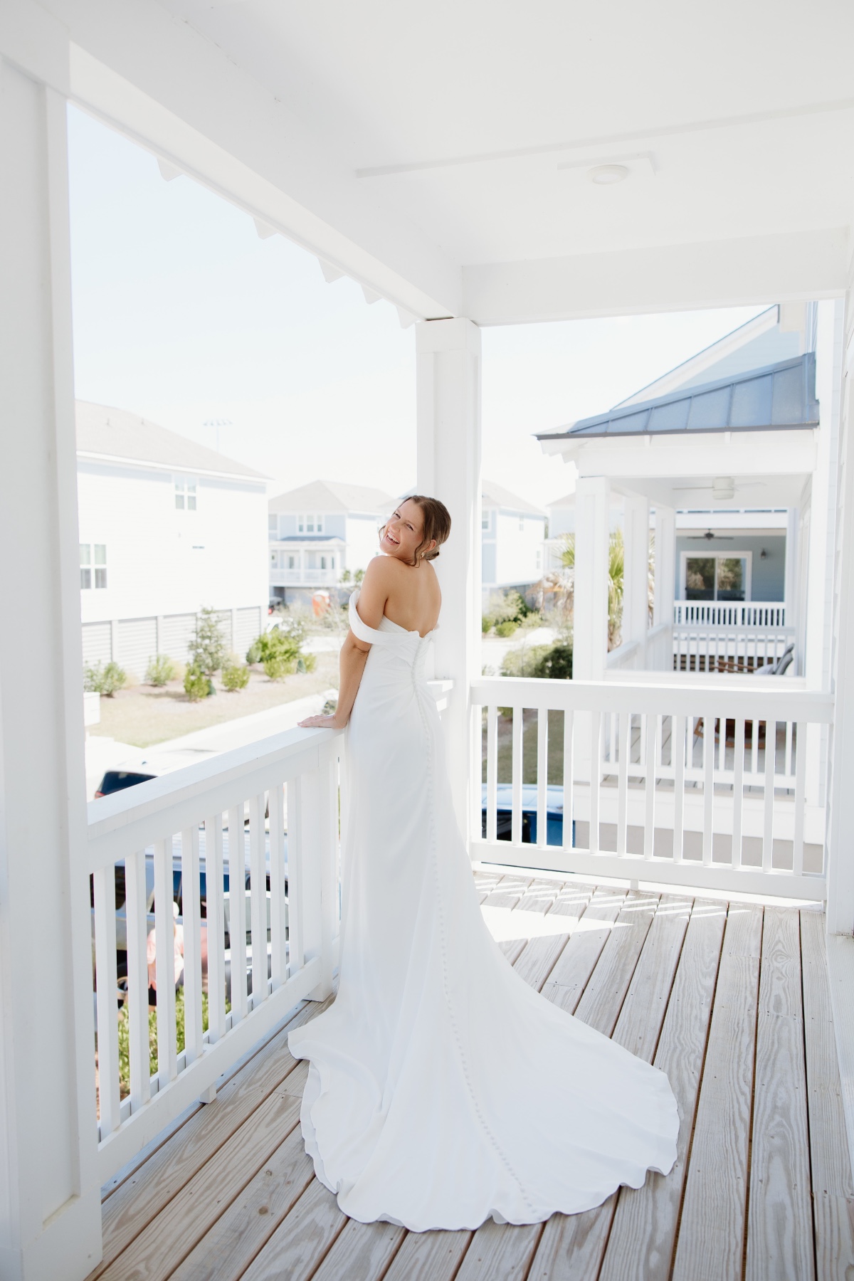 off the shoulder wedding dress