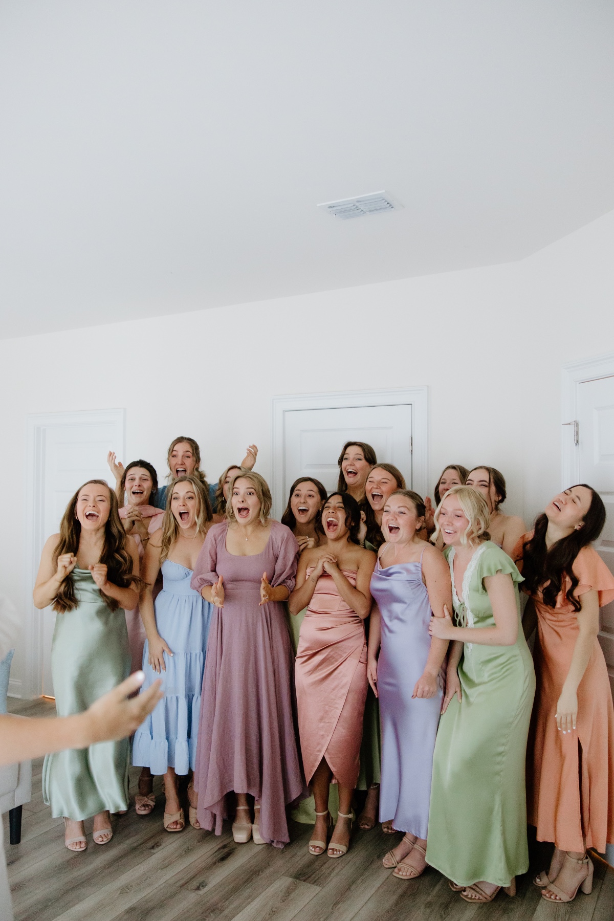 pastel silk bridesmaid dresses