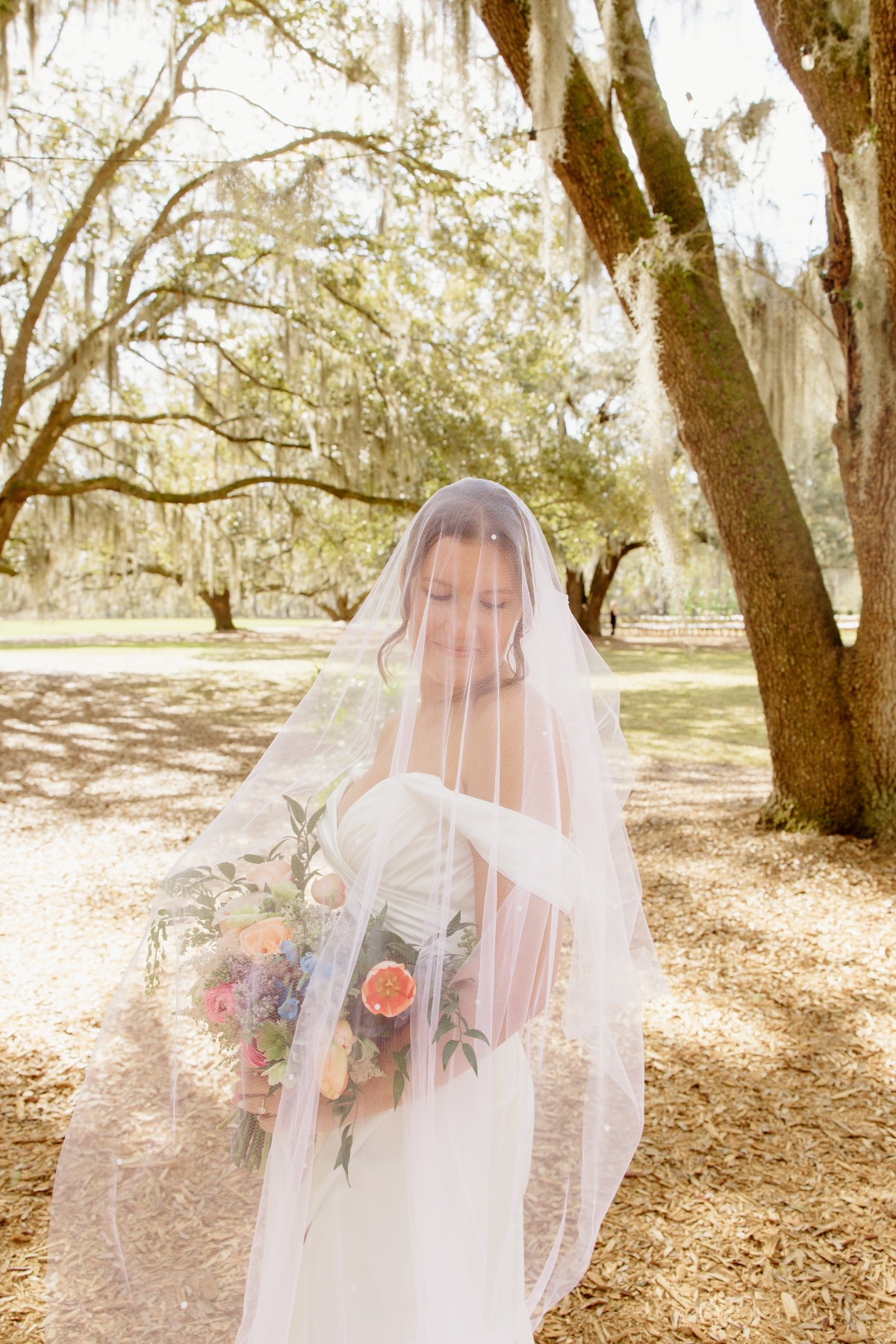 pearl-accented veil