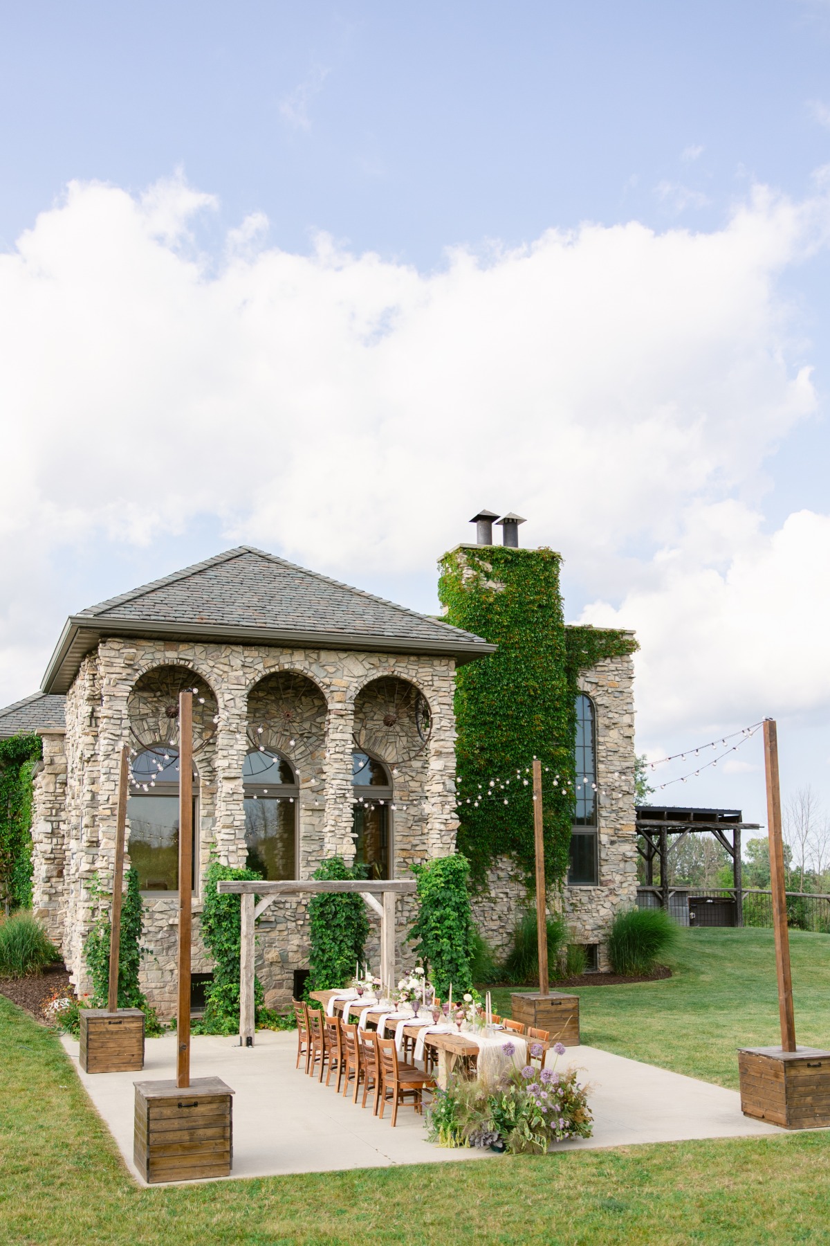 mauve and blush reception design 