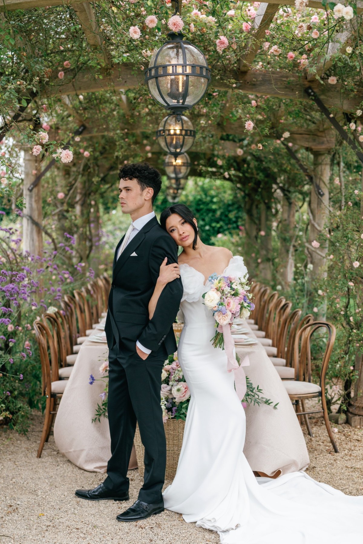 baby pink bouquet ribbon