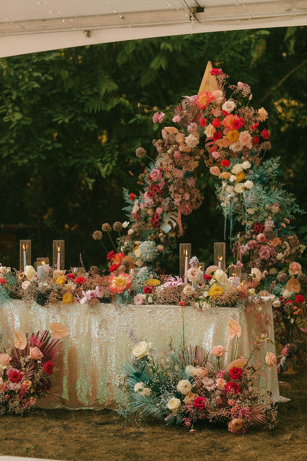 large rainbow floral a-frame