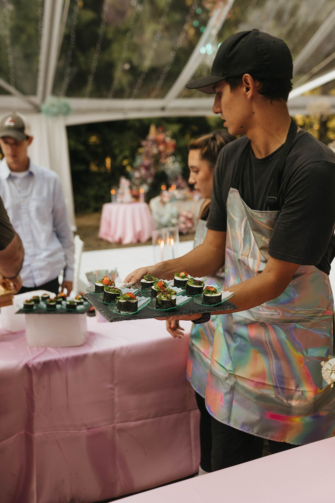 iridescent aprons