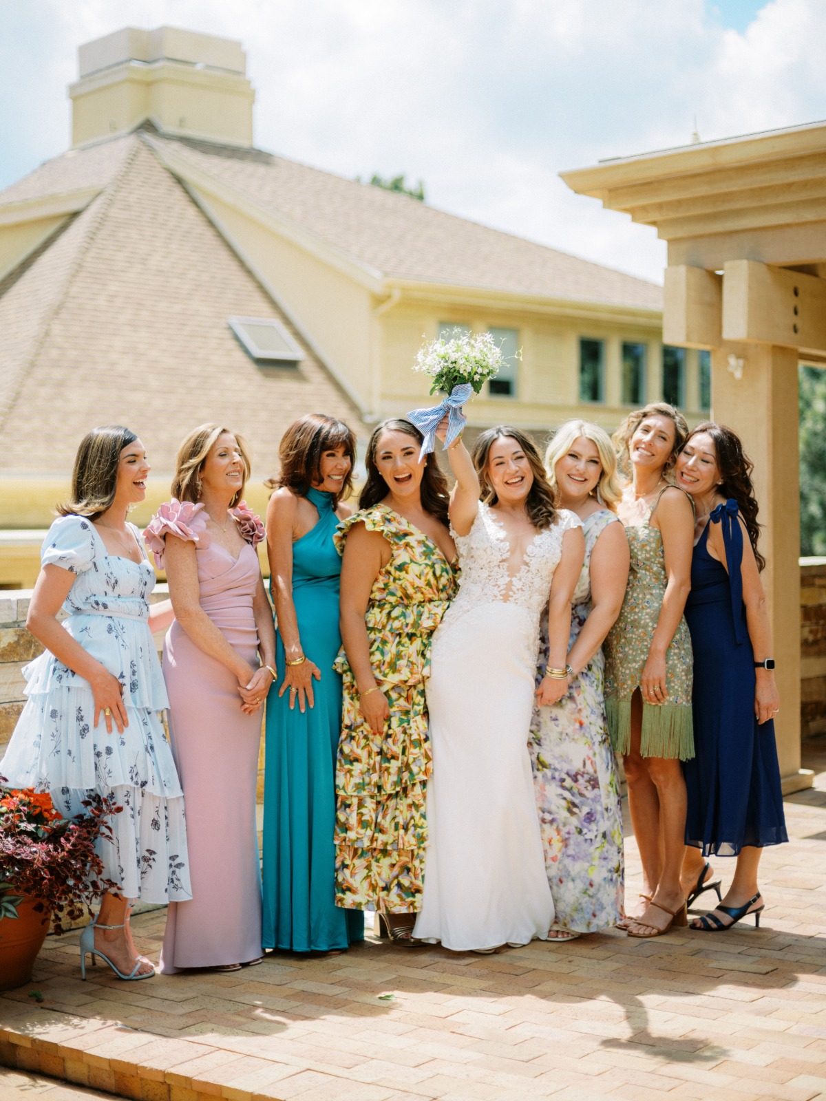 colorful floral bridesmaid dresses