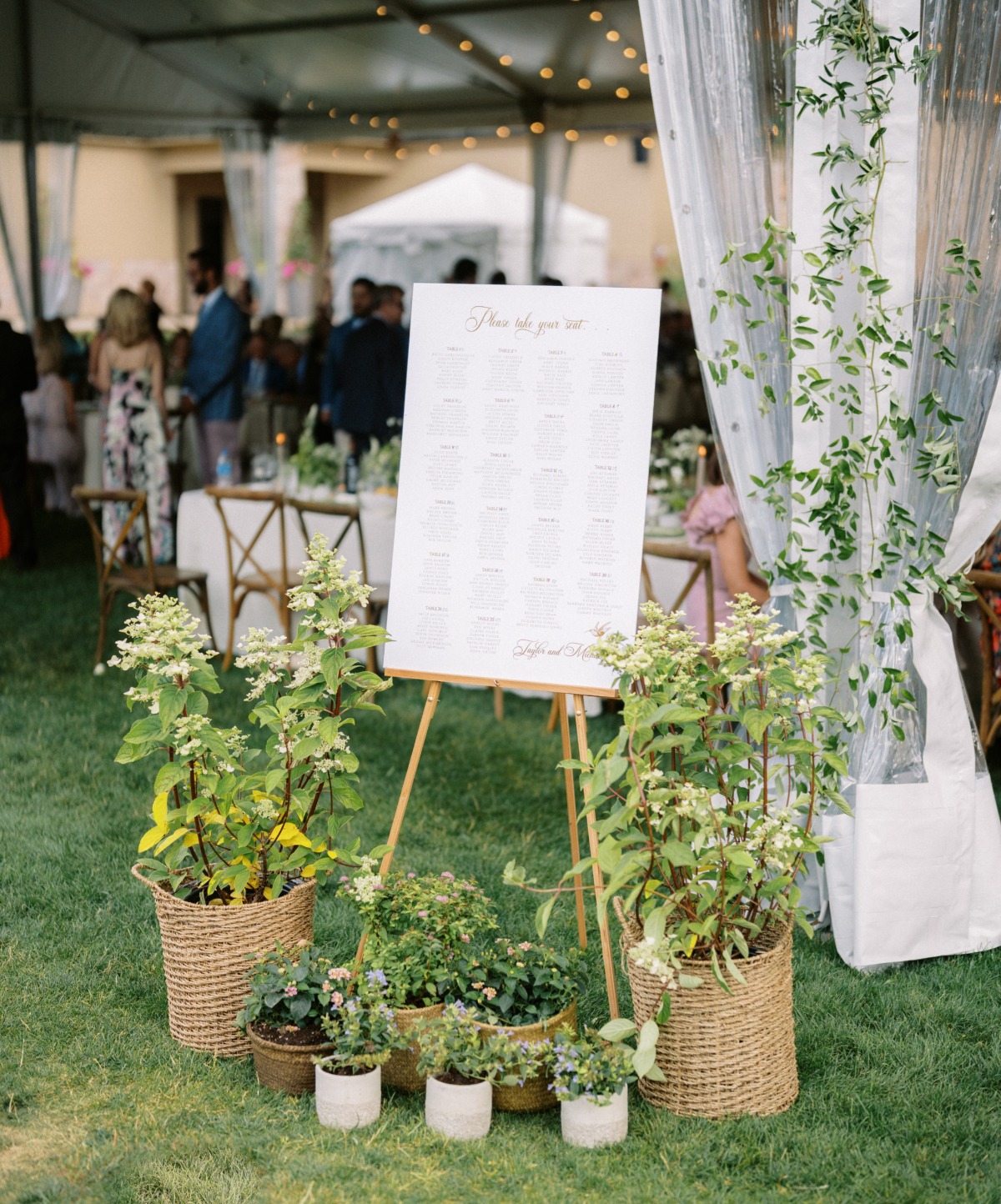 wildflower welcome sign and decor