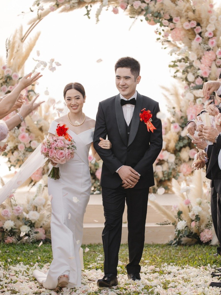 A perfectly pink and white wedding at a private Thai beachfront villa