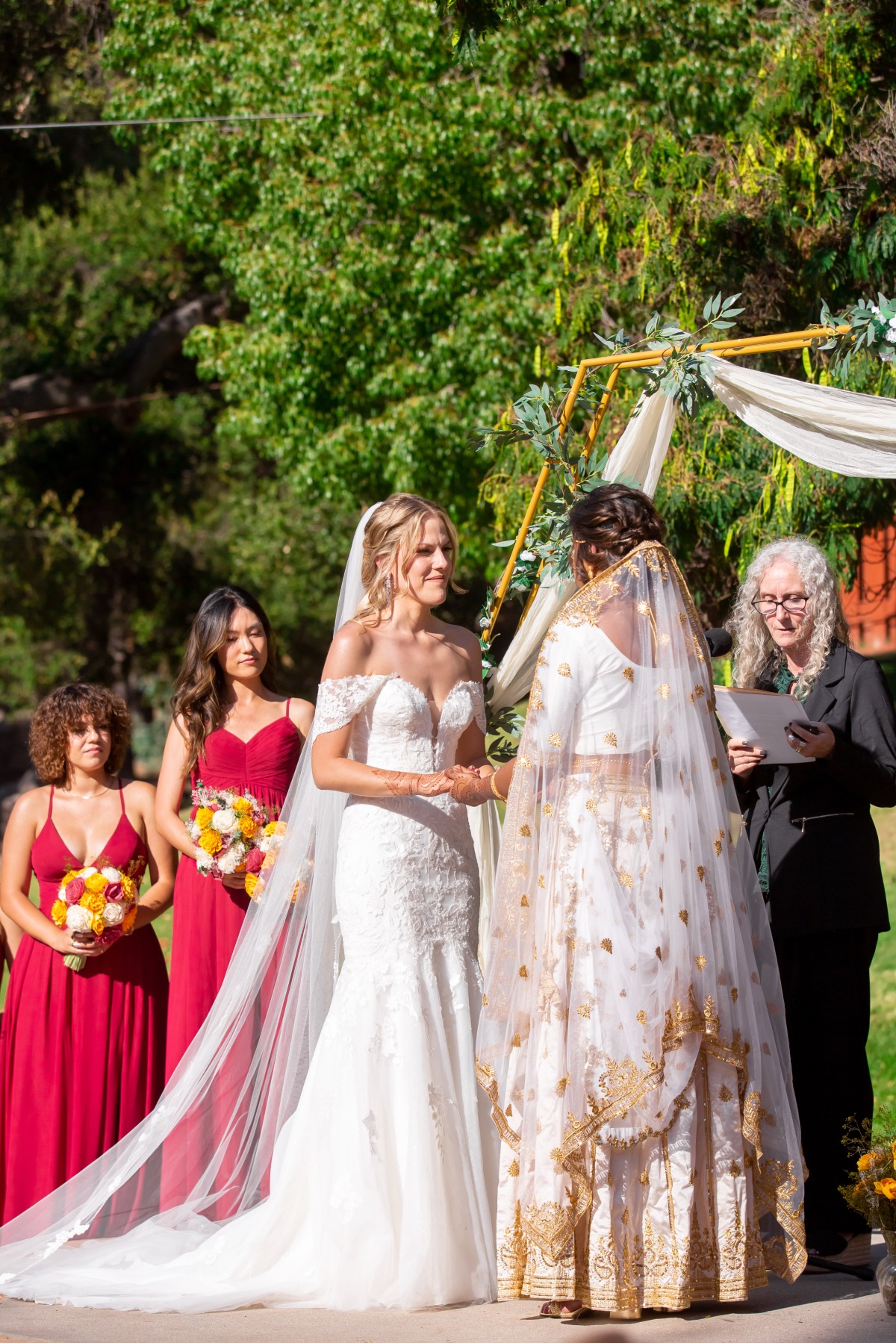 outdoor lgbtq multicultural wedding ceremony