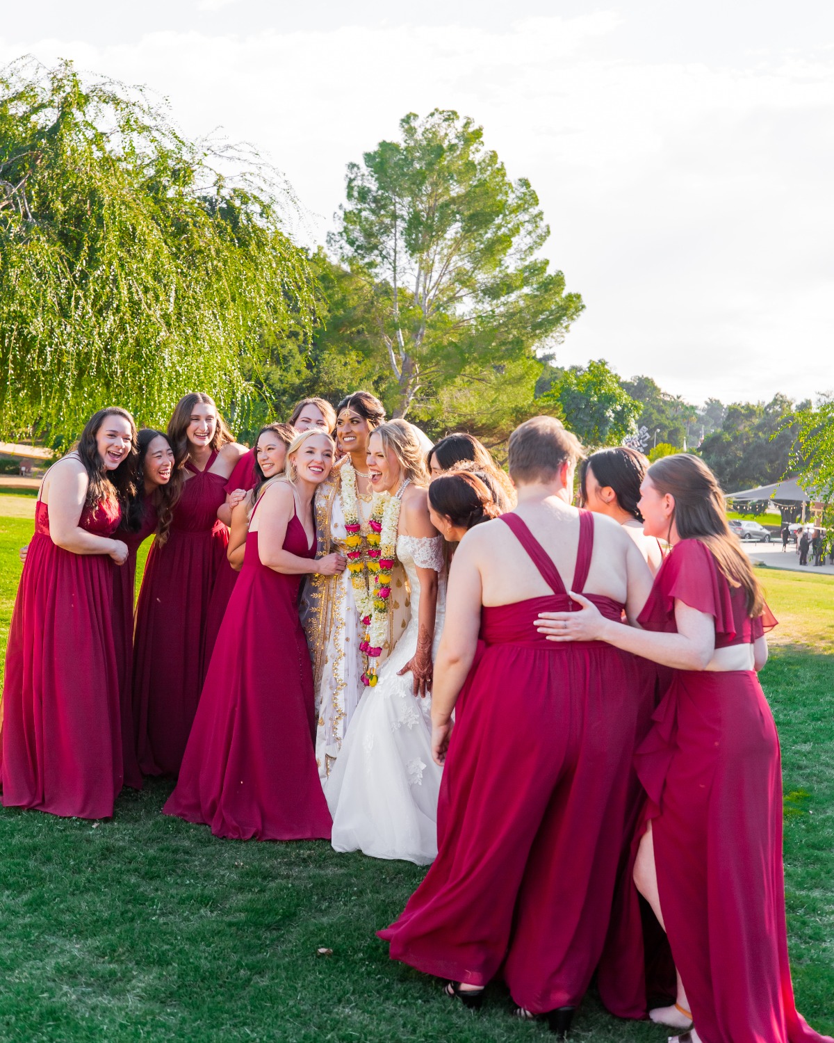 burgundy bridesmaid dresses