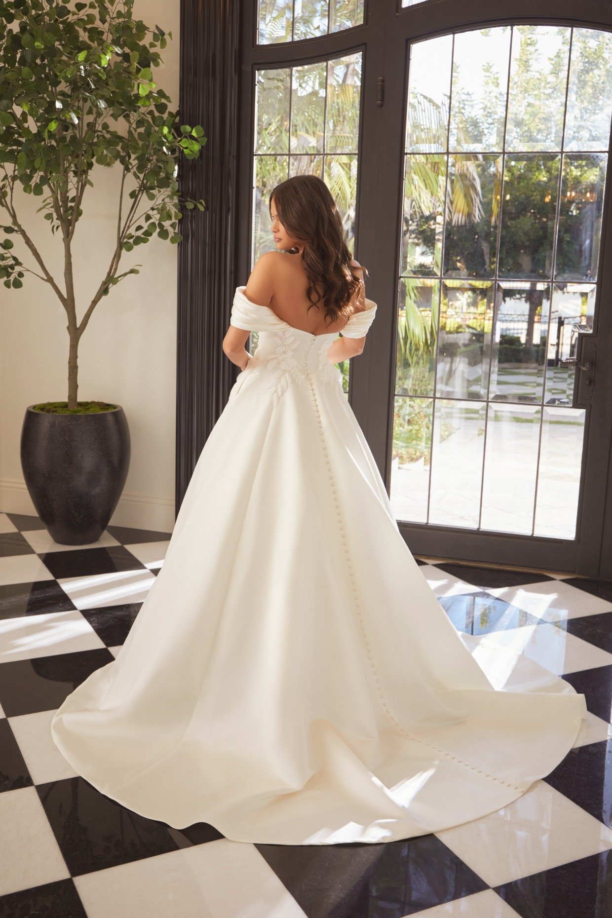 Addison by casablanca classic off the shoulder ballgown