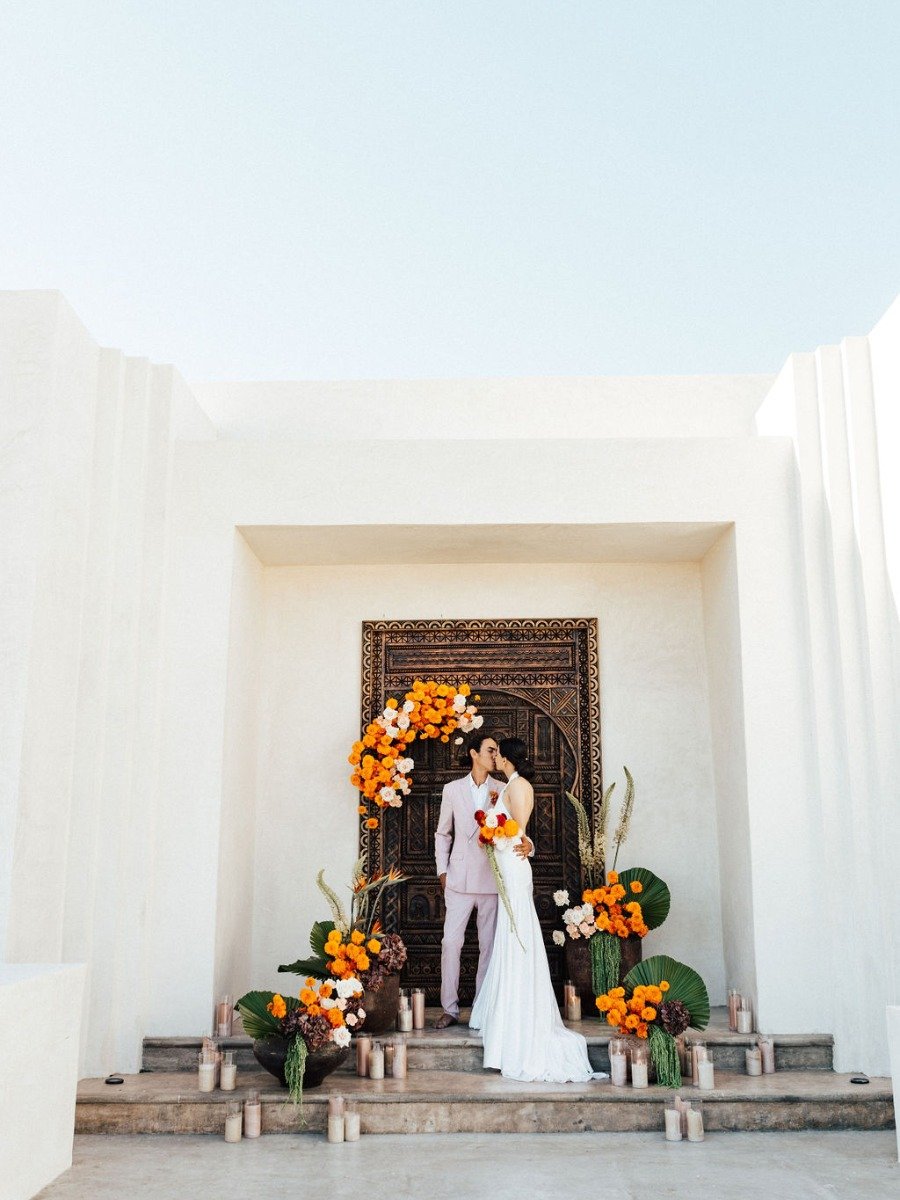 Desert wedding vibes with a nod to dia de los muertos