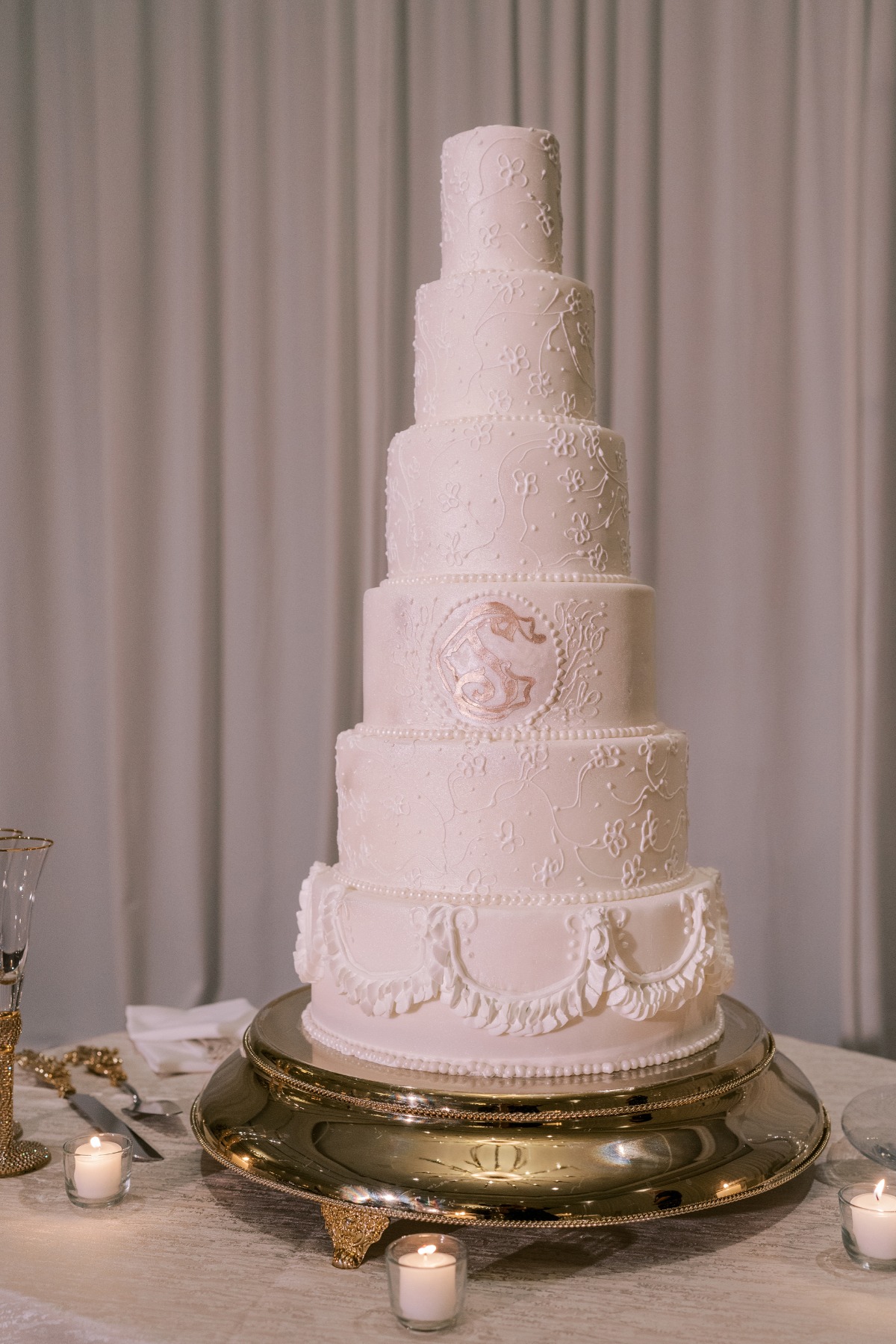 traditional tall wedding cake