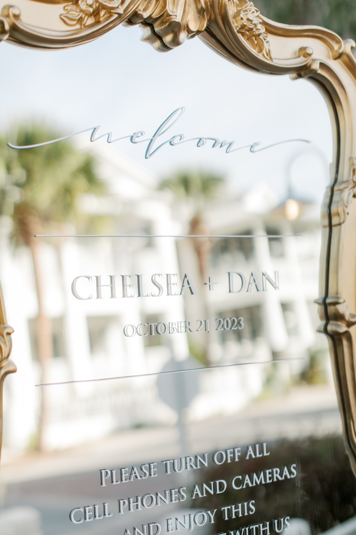 wedding welcome mirror sign