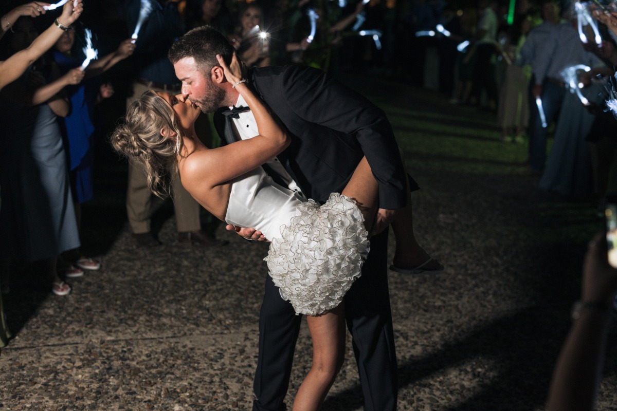 bride and groom dancing at wedding reception