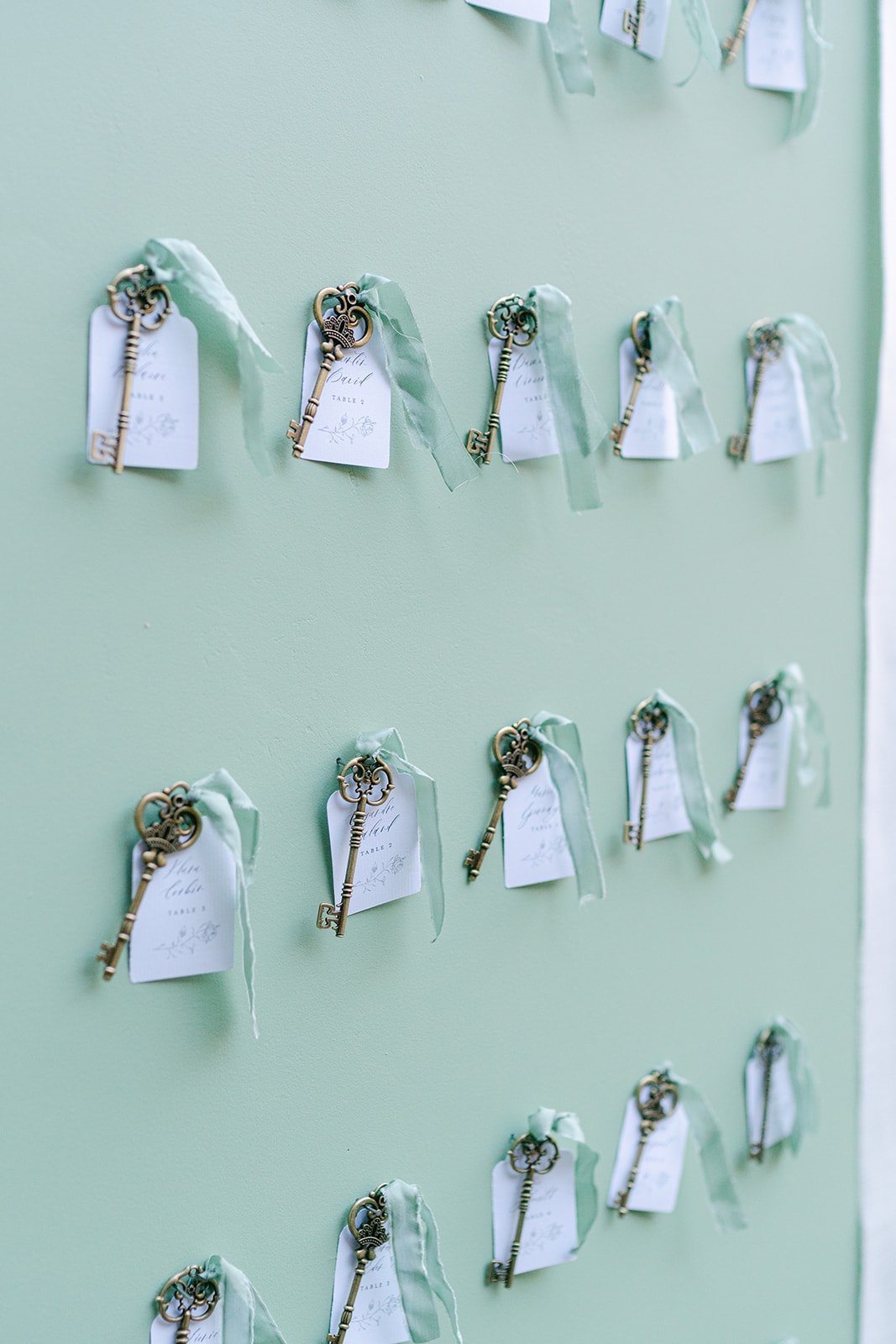 vintage key escort cards