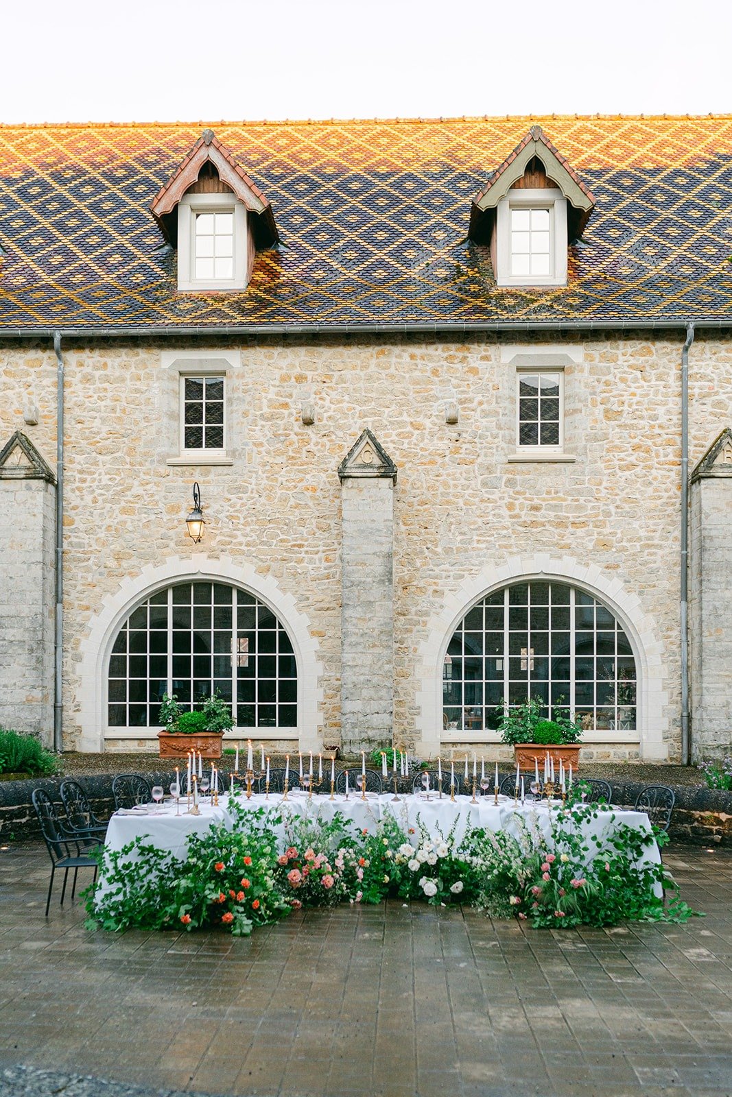 half round wedding reception table