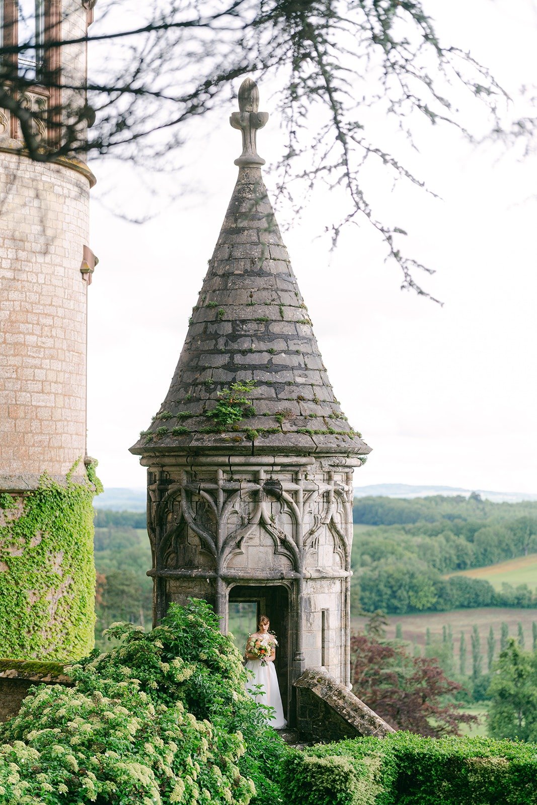 bride at castle wedding venue