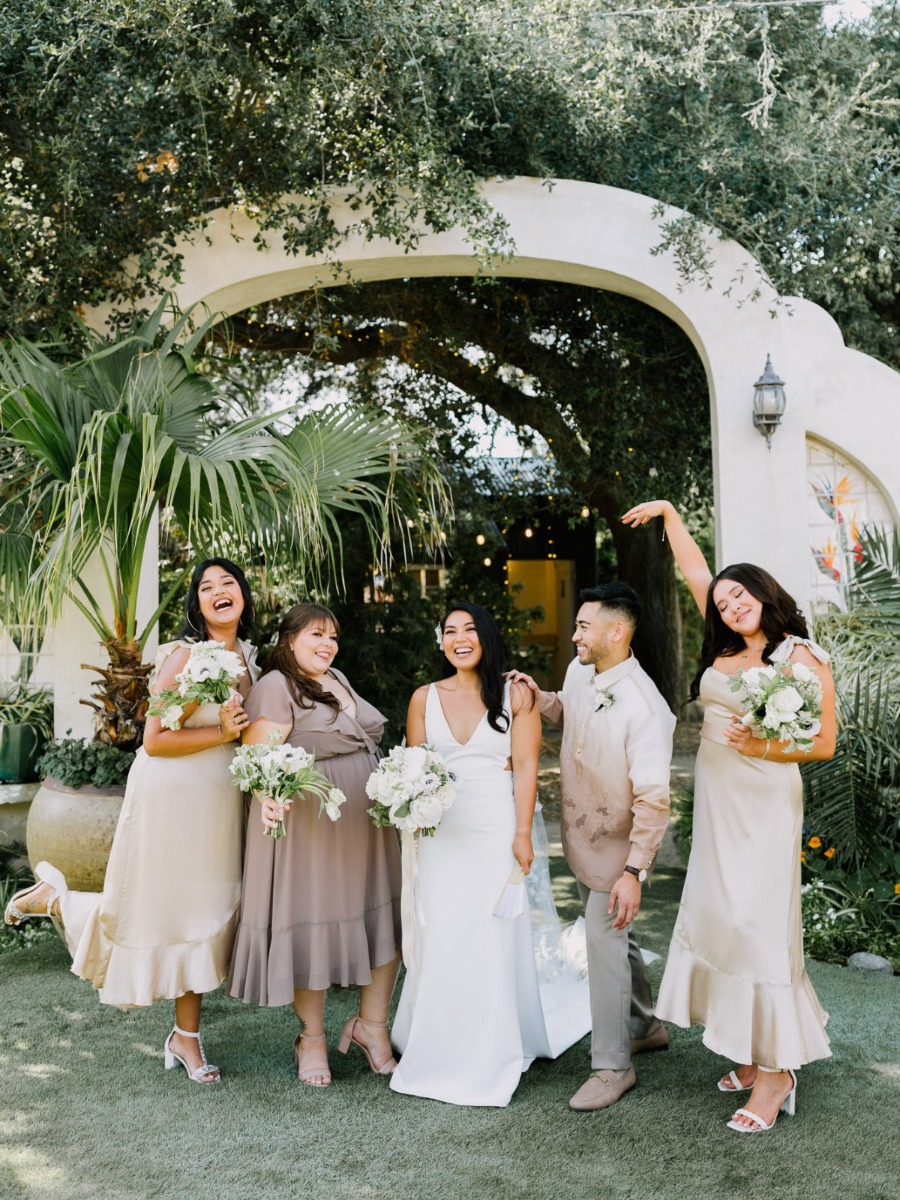 Desert neutrals and pops of blue shine in this dreamy SoCal wedding