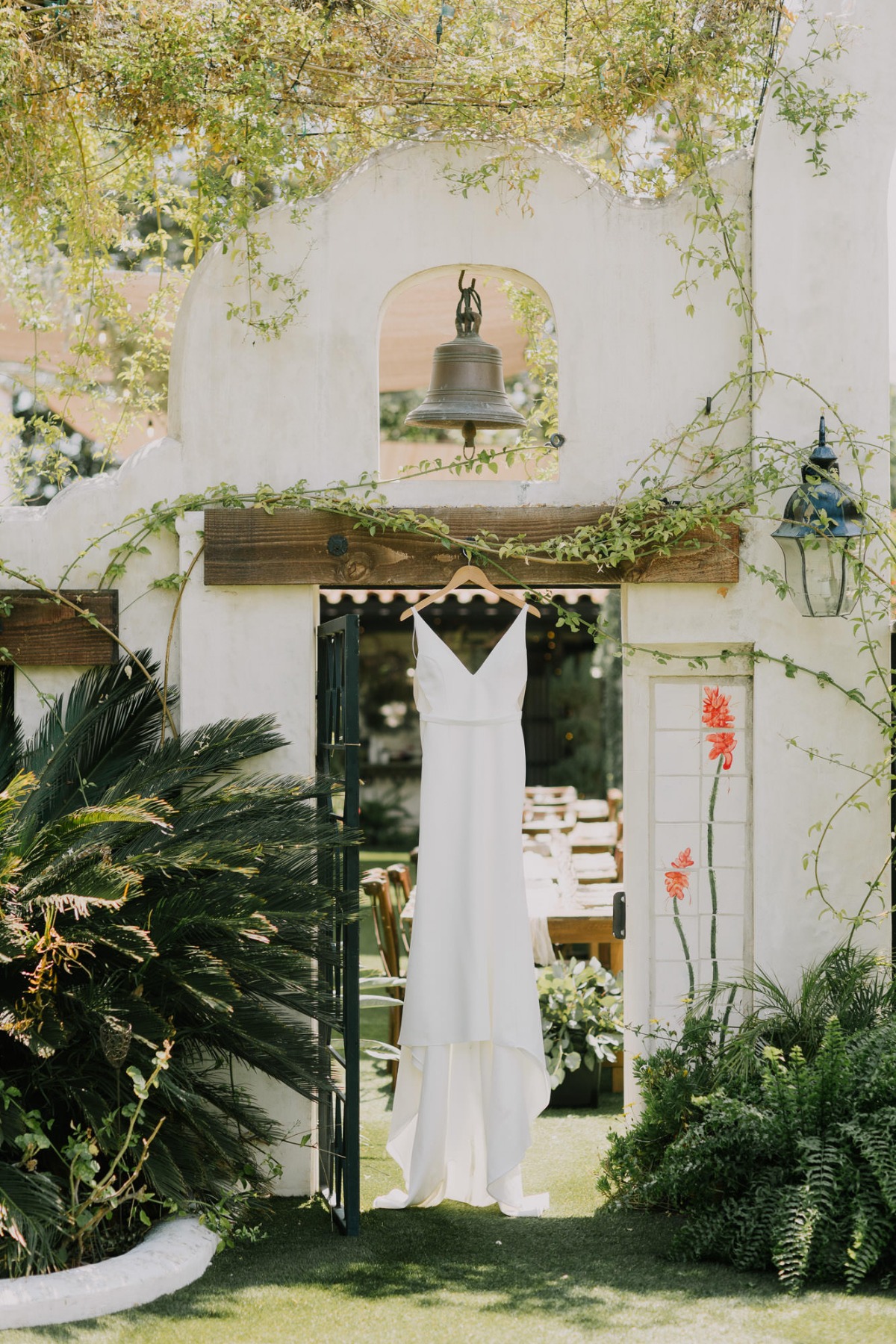 simple mermaid crepe wedding gown