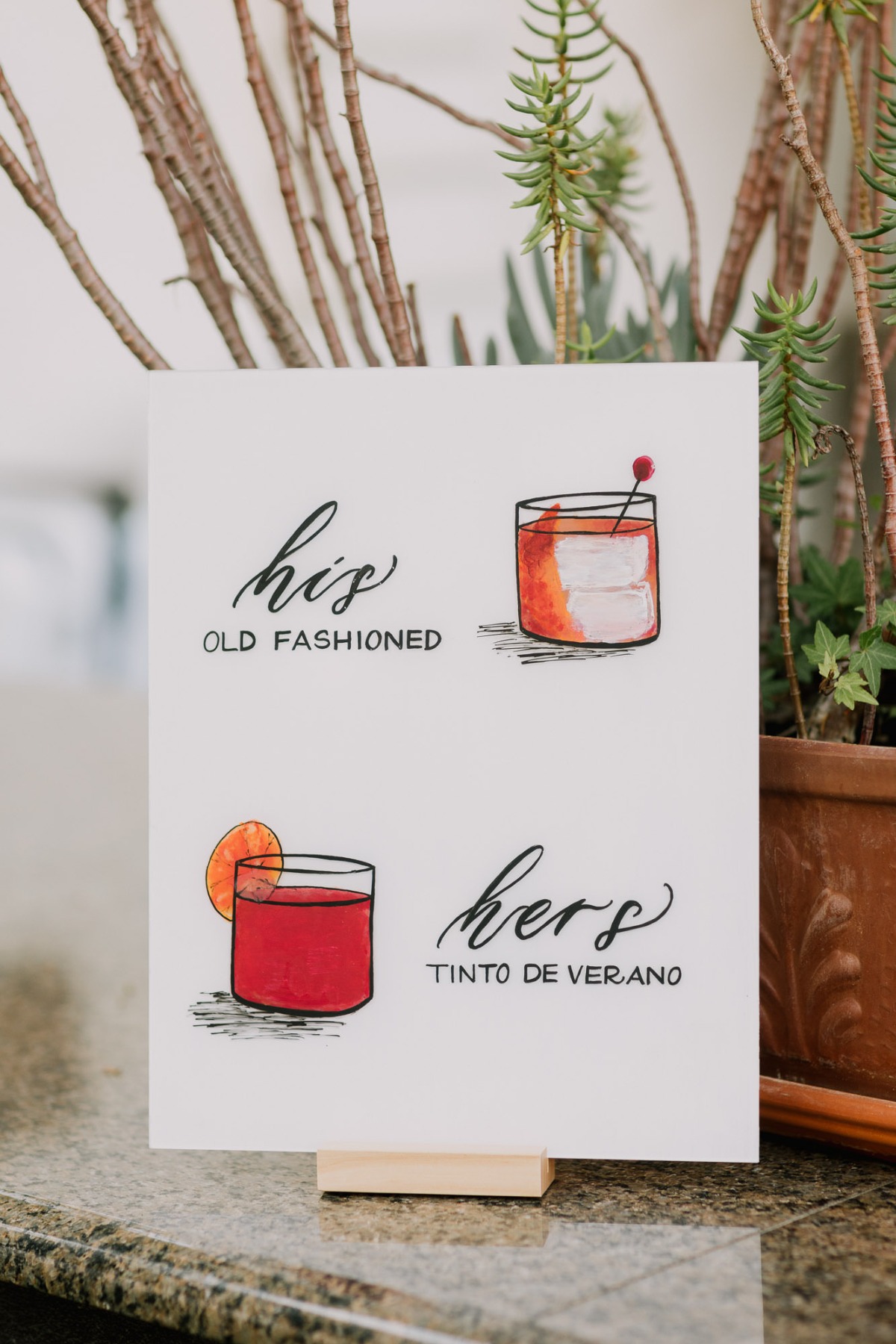 custom cocktail sign for wedding