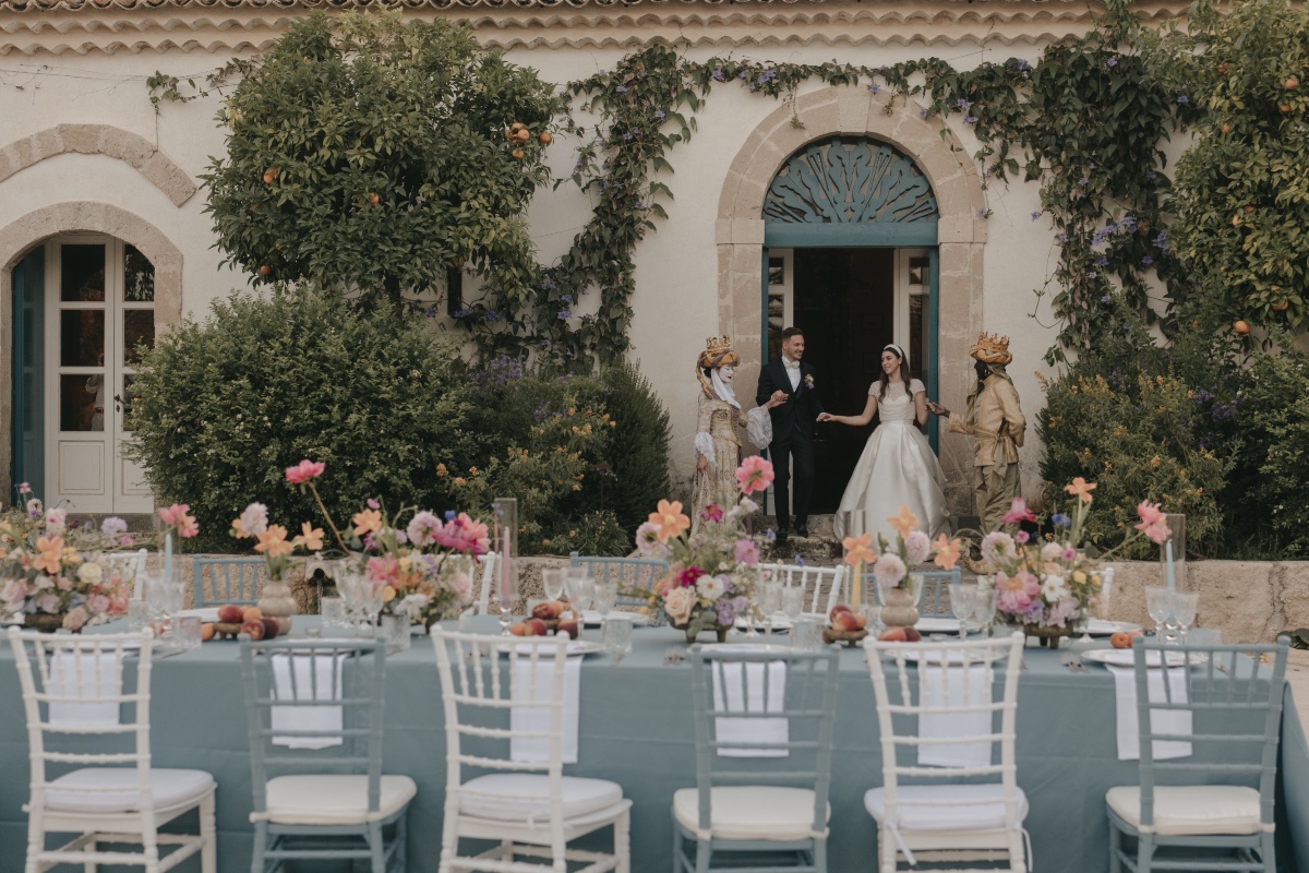 muted jewel-tone centerpieces