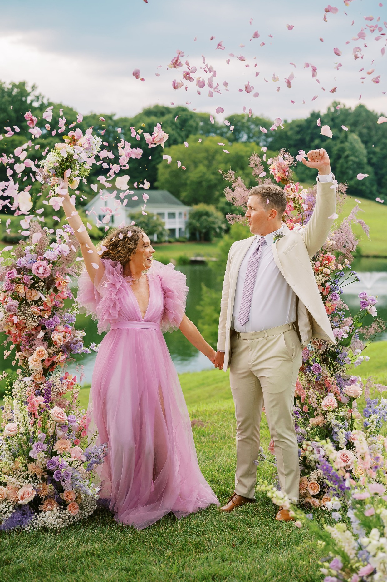 Bride in Pink Dress