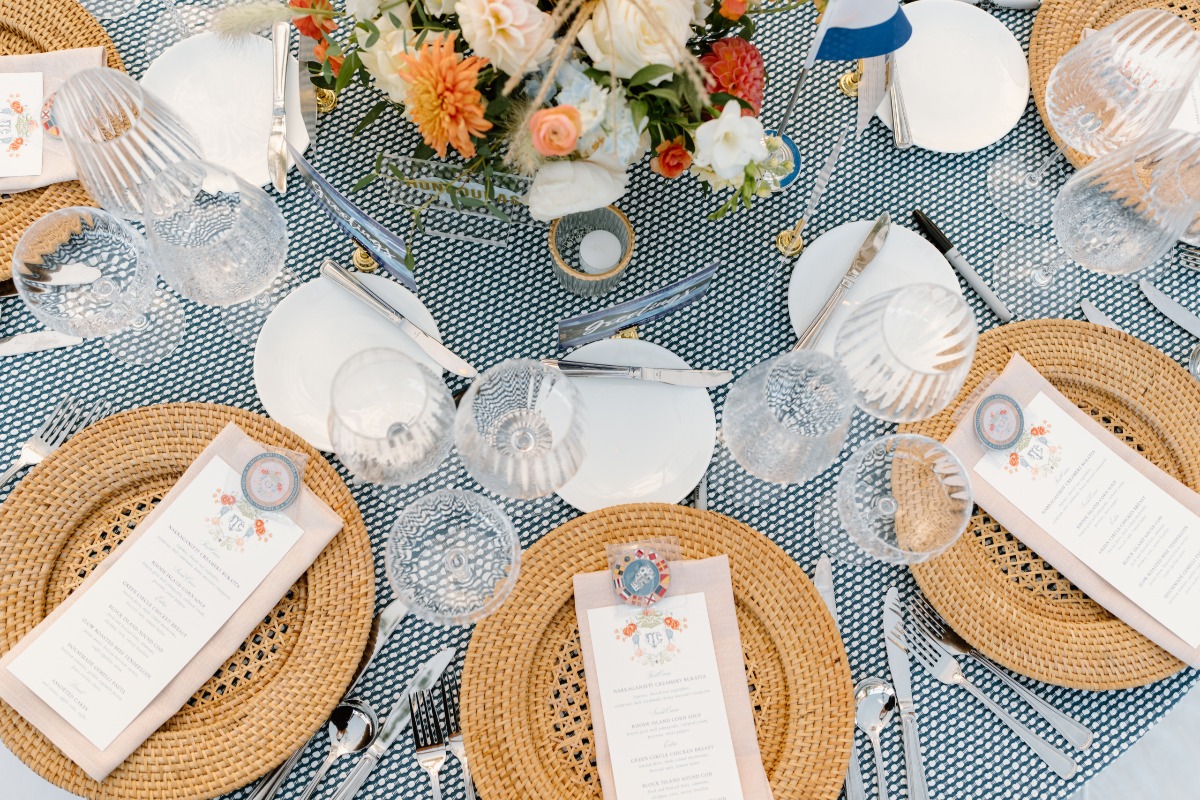 nautical themed wedding tablescape