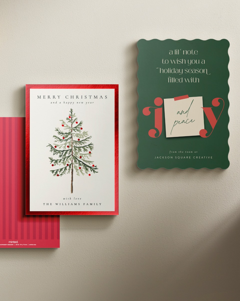 non photo holiday cards from minted