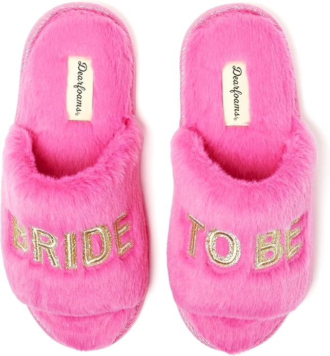 Hot Pink Bride Slippers