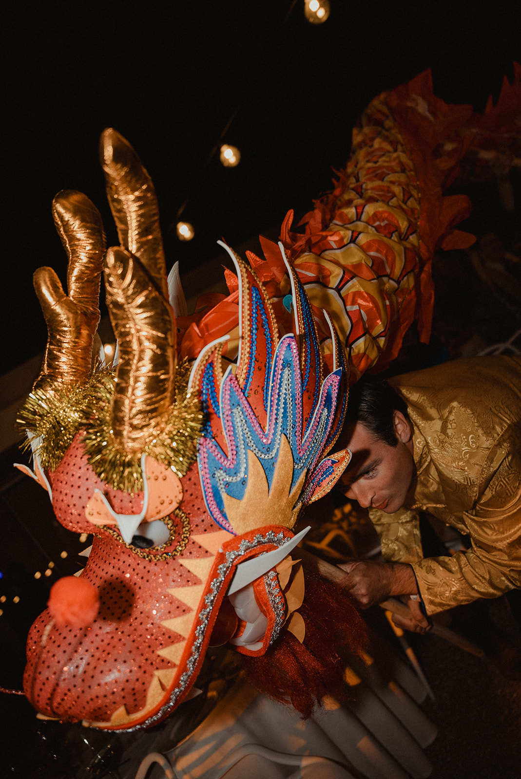 dragon at chinese wedding featuring jinza oriental couture