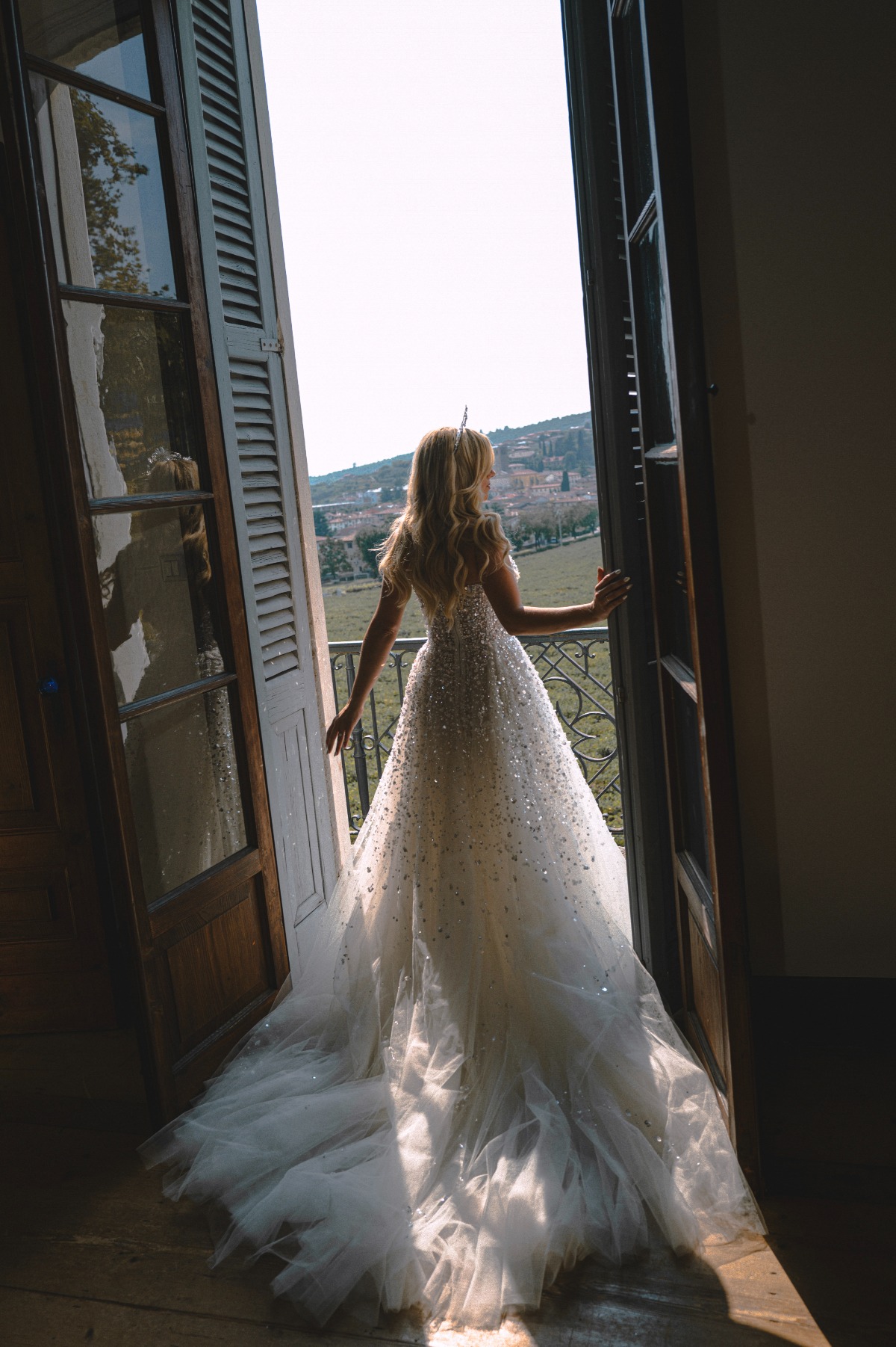 bride in beaded ballgown