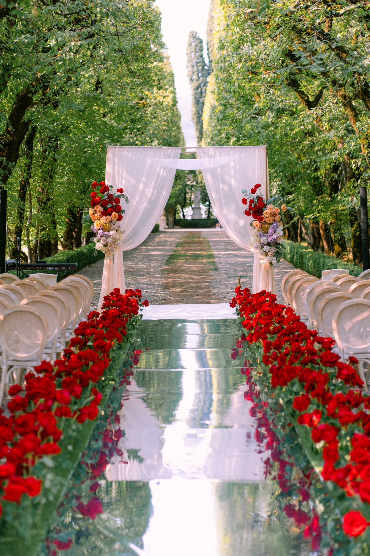 red themed wedding ceremony